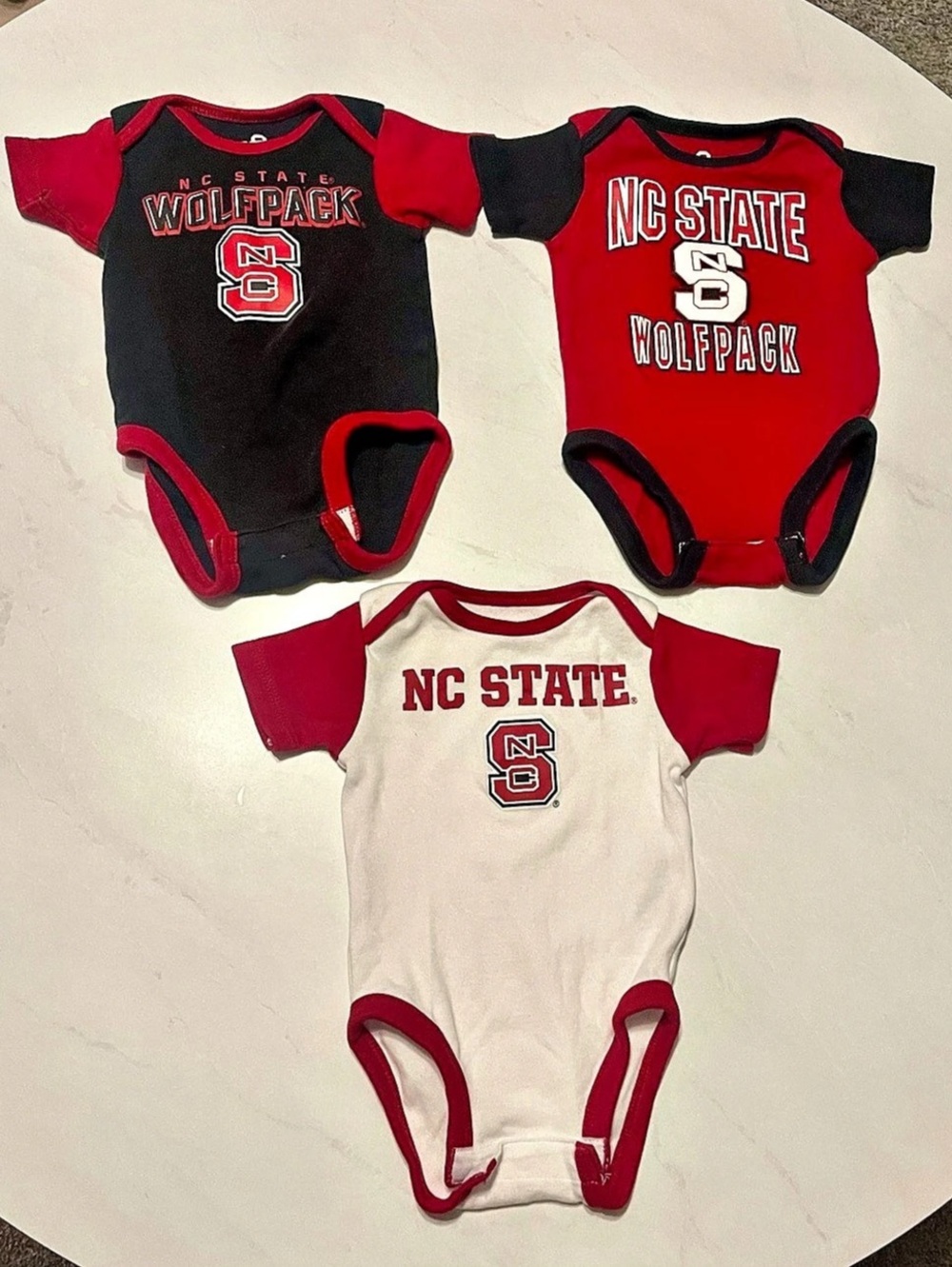 NC State Wolfpack Three-Pack All Day Play Bodysuit Set Bodysuit Set